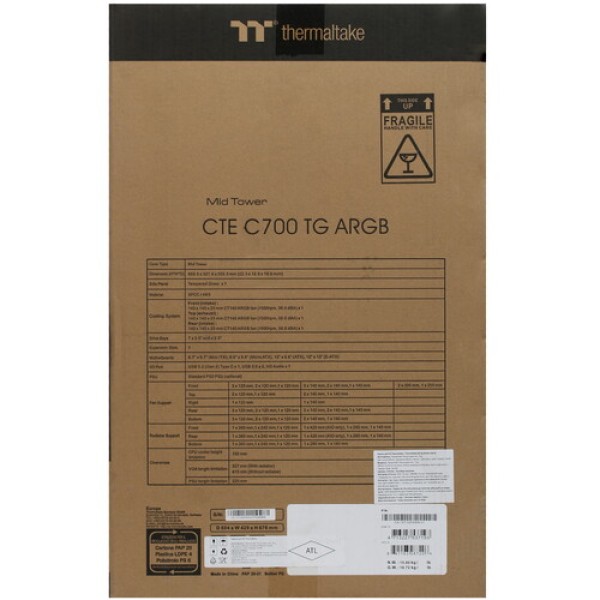 Корпус Thermaltake CTE C700 TG ARGB Snow [CA-1X7-00F6WN-01] белый