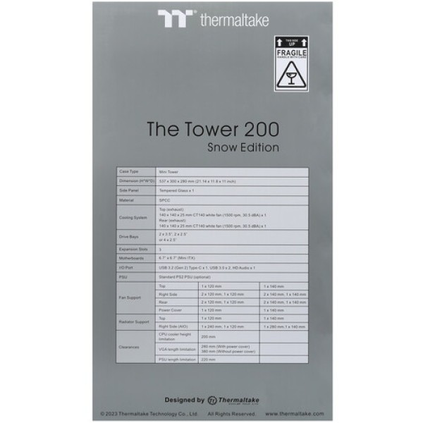 Корпус Thermaltake The Tower 200 Snow [CA-1X9-00S6WN-00] белый