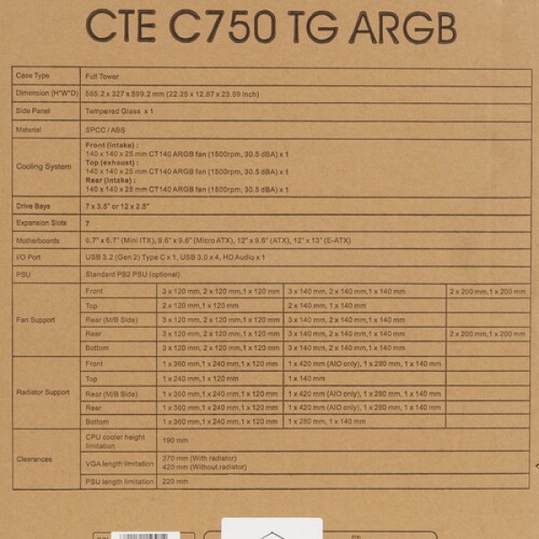 Корпус Thermaltake CTE C750 TG Snow [CA-1X6-00F6WN-01] белый
