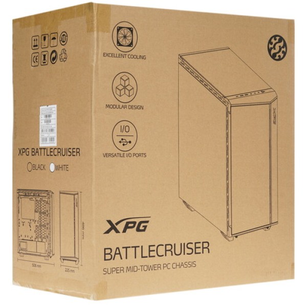 Корпус ADATA XPG BATTLECRUISER [BATTLECRUISER-WHCWW] белый