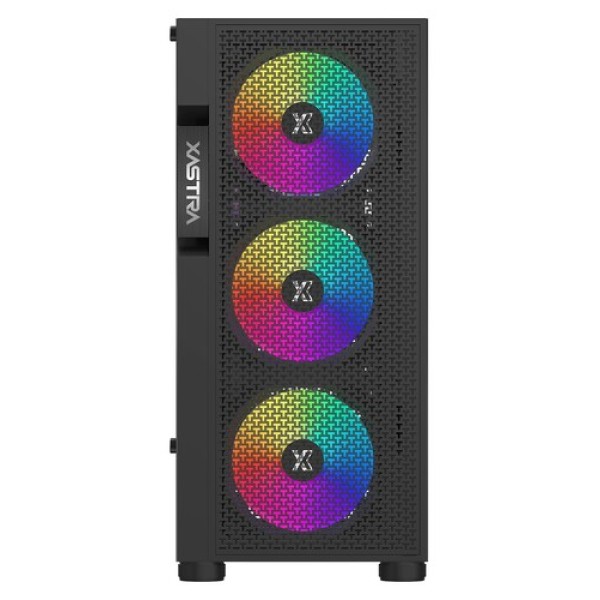 Корпус XASTRA A302 [A302-BK-FC120FRGB-4F-GL] черный