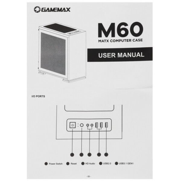Корпус GameMax M60 White белый