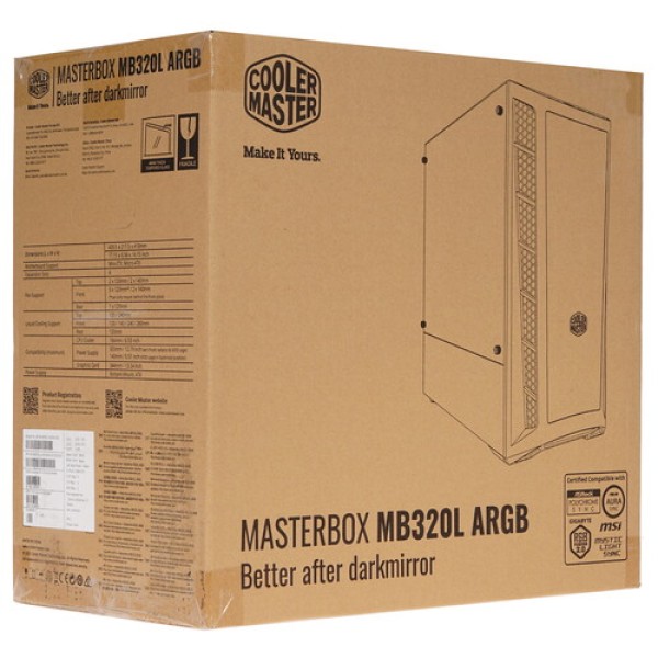 Корпус Cooler Master MasterBox MB320L ARGB [MCB-B320L-KGNN-S02] черный