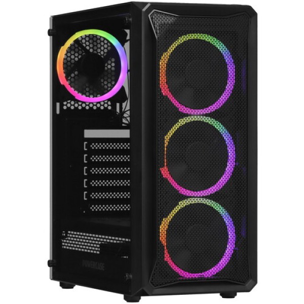 Корпус PowerCase Mistral Z4 Mesh RGB [CMIZB-R4] черный