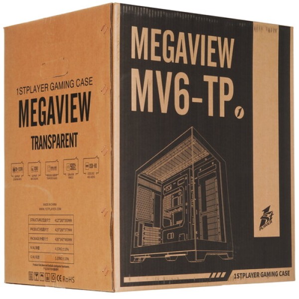 Корпус 1STPLAYER MEGAVIEW MV6-TP [MV6-TP-BK] черный