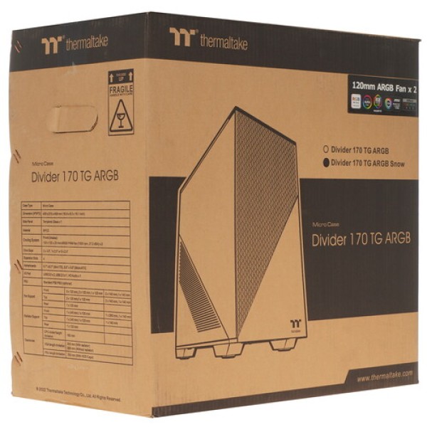 Корпус Thermaltake Divider 170 TG ARGB Snow [CA-1S4-00S6WN-00] белый