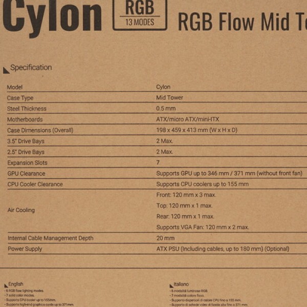 Корпус AeroCool Cylon WG белый
