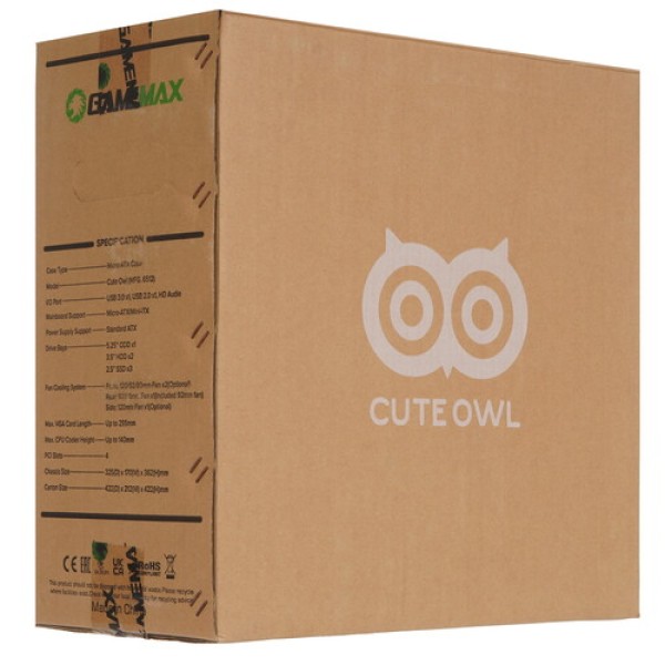 Корпус GameMax Cute Owl Yellow [Cute OWL White Yellow] белый