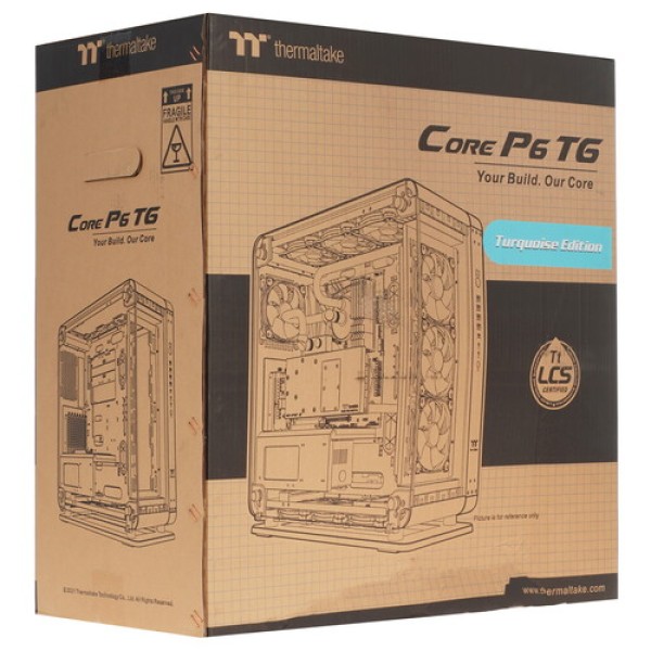 Корпус Thermaltake Core P6 TG Turquoise [CA-1V2-00MBWN-00] бирюзовый