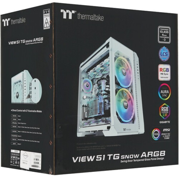 Корпус Thermaltake View 51 Tempered Glass Snow ARGB Edition [CA-1Q6-00M6WN-00] белый