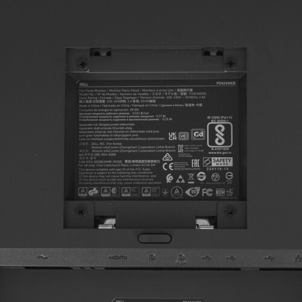 34" Монитор Dell P3424WEB черный