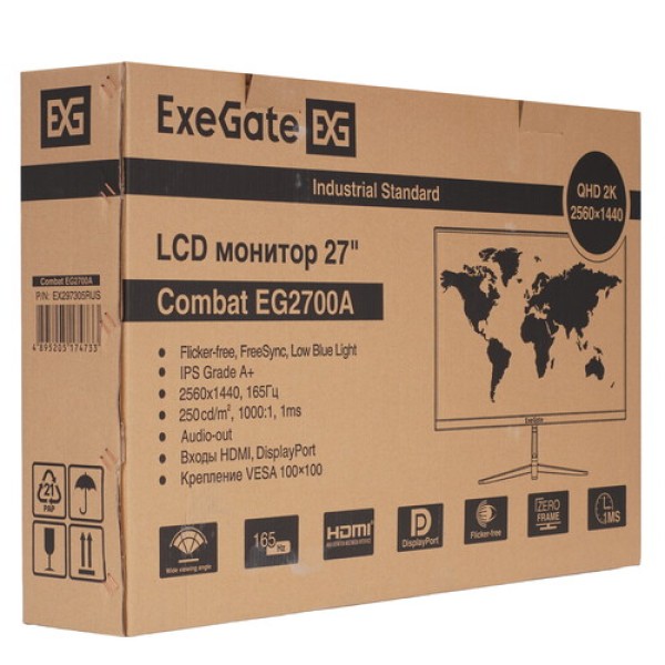 27" Монитор ExeGate Combat EG2700A черный