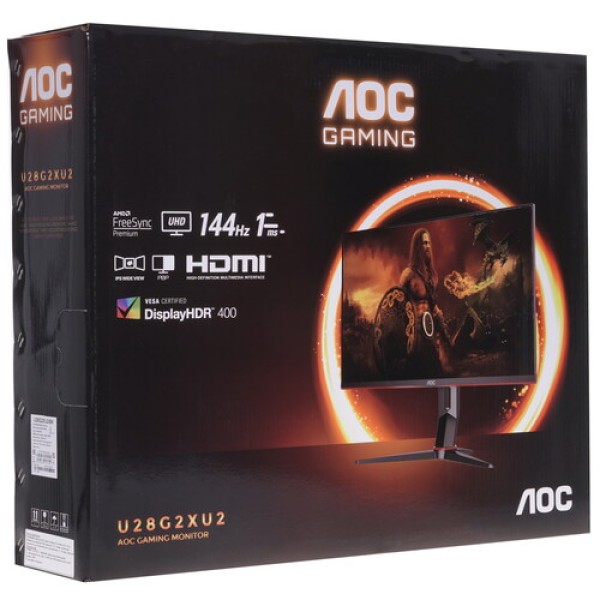28" Монитор AOC U28G2XU2/BK черный