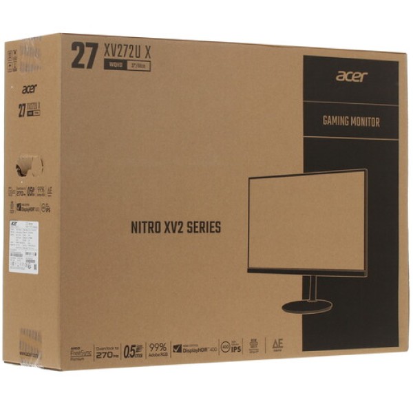 27" Монитор Acer Nitro XV272UXbmiipruzx черный