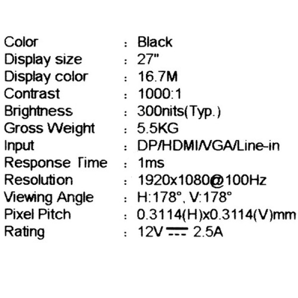 27" Монитор MSI PRO MP273A черный