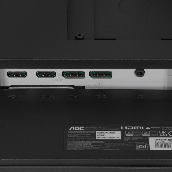 28" Монитор AOC U28G2XU2/BK черный