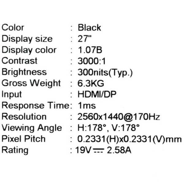 27" Монитор MSI G273CQ черный