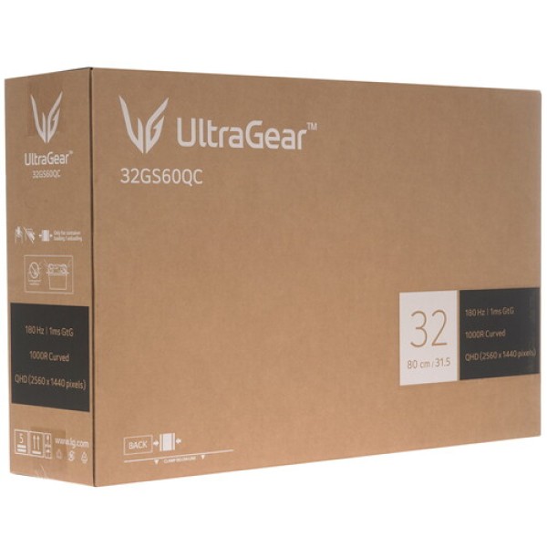 31.5" Монитор LG UltraGear 32GS60QC-B черный