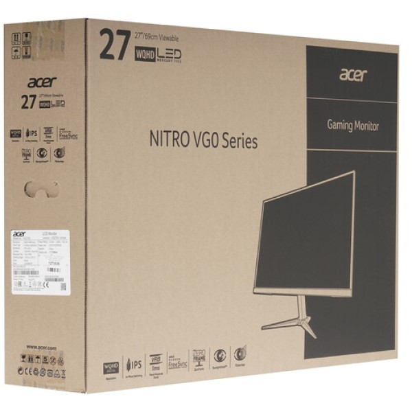 27" Монитор Acer Nitro VG270Ubmiipx черный