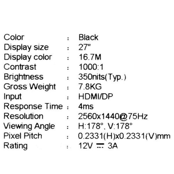 27" Монитор MSI PRO MP273QP черный