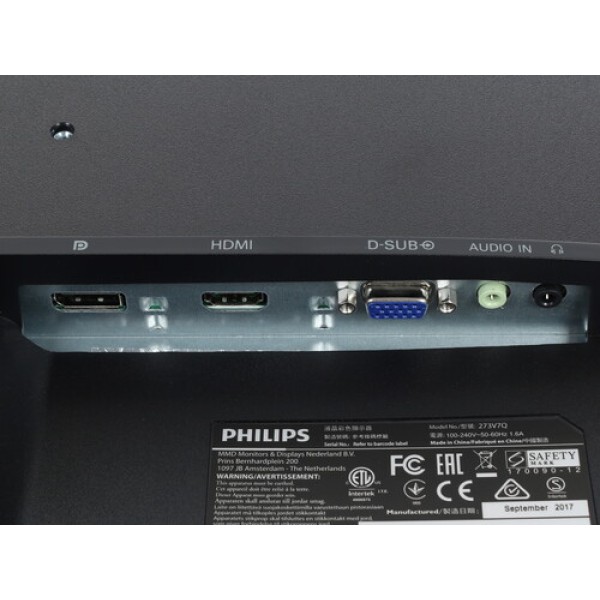 27" Монитор Philips 273V7QJAB (00/01) черный