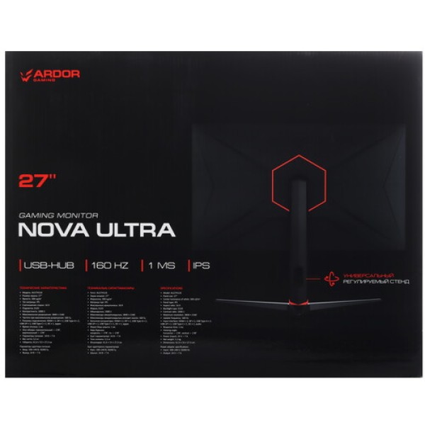 27" Монитор ARDOR GAMING NOVA ULTRA AU27H1UE черный