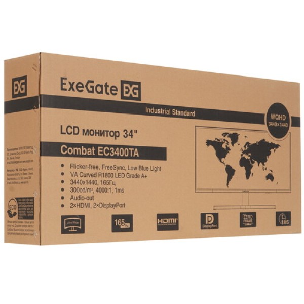 34" Монитор ExeGate Combat EC3400TA черный