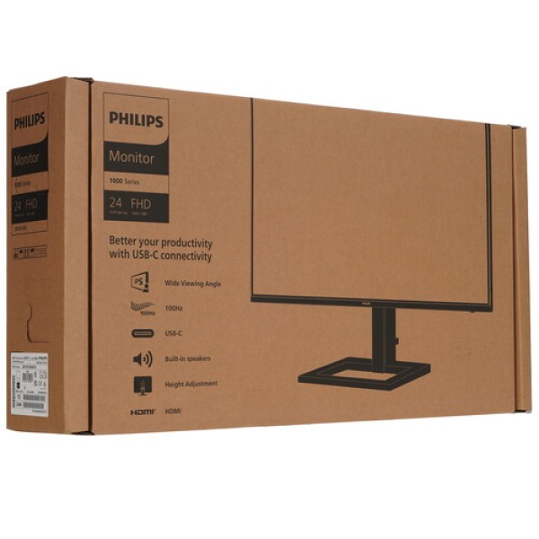 23.8" Монитор Philips 24E1N1300AE черный