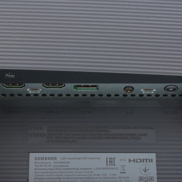 34.1" Монитор Samsung SJ55W S34J550WQI черный