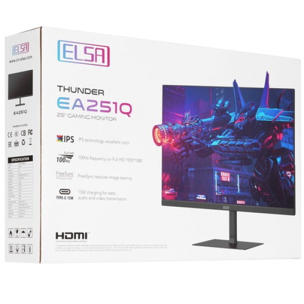 25" Монитор ELSA EA251Q черный