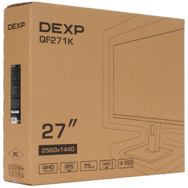 27" Монитор DEXP QF271K черный
