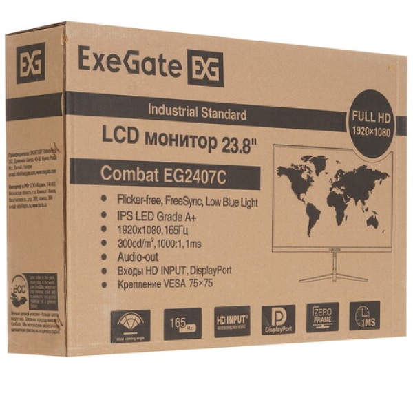 23.8" Монитор ExeGate Combat EG2407C черный