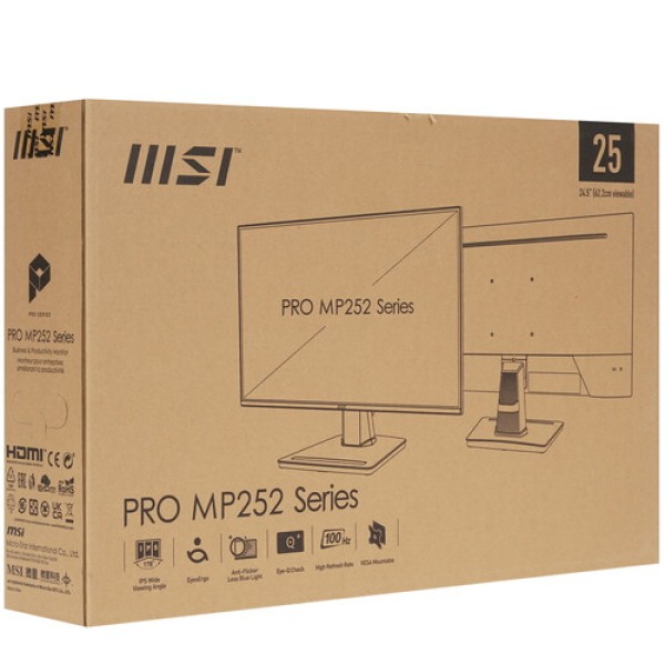 24.5" Монитор MSI PRO MP252 черный