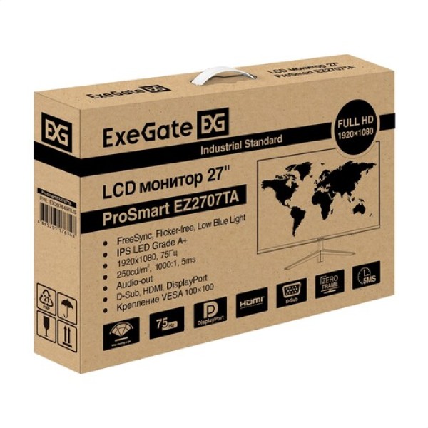 27" Монитор ExeGate ProSmart EZ2707TA черный