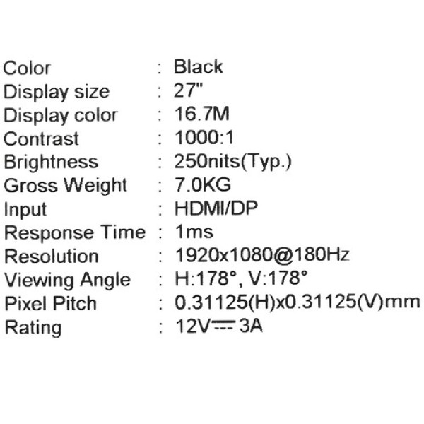 27" Монитор MSI G274F черный