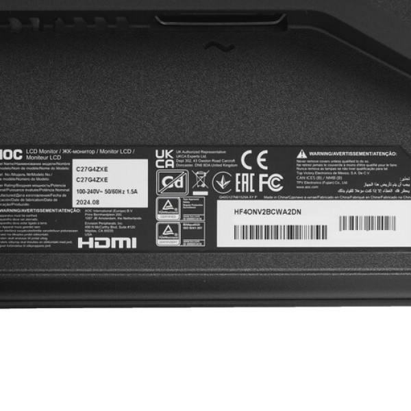 27" Монитор AOC C27G4ZXE черный