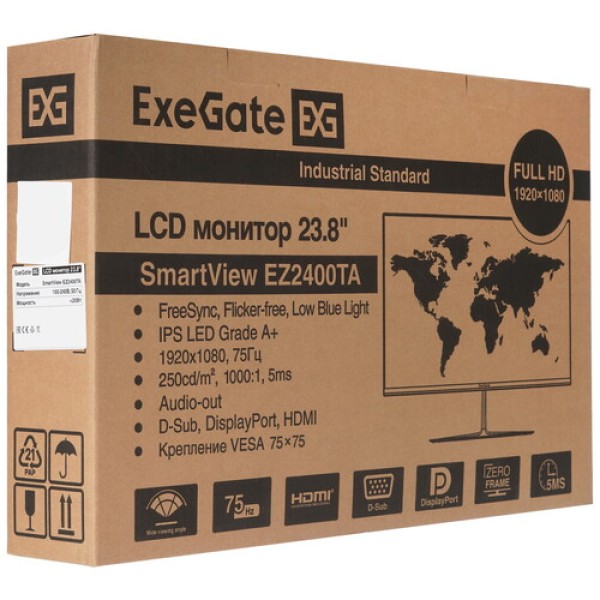 23.8" Монитор ExeGate SmartView EZ2400TA черный