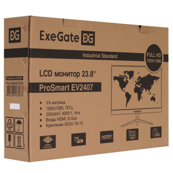 23.8" Монитор ExeGate ProSmart EV2407 черный