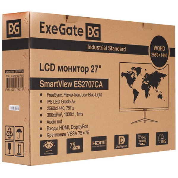 27" Монитор ExeGate SmartView ES2707CA черный