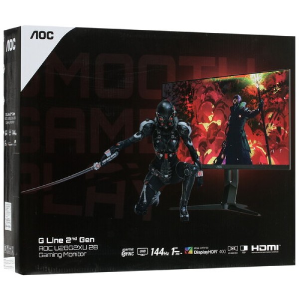 28" Монитор AOC U28G2XU/BK черный