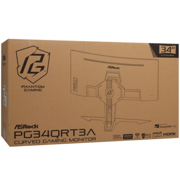 34" Монитор AsRock Phantom Gaming PG34QRT3A черный