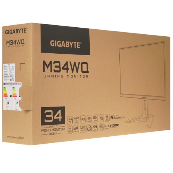34" Монитор GIGABYTE M34WQ-EK черный