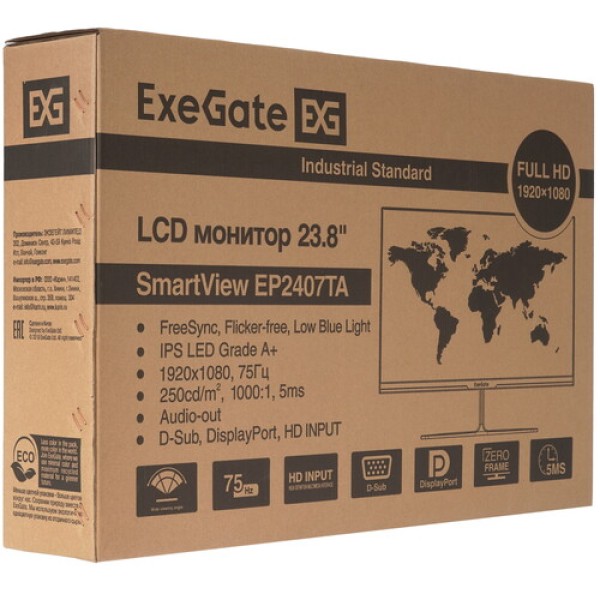 23.8" Монитор ExeGate SmartView EP2407TA черный