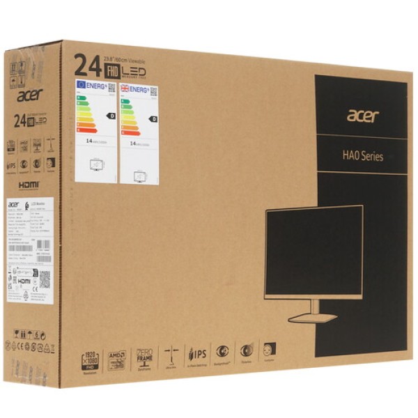 23.8" Монитор Acer HA240YAwi белый
