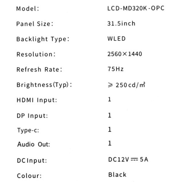 31.5" Монитор CBR MD 320K черный