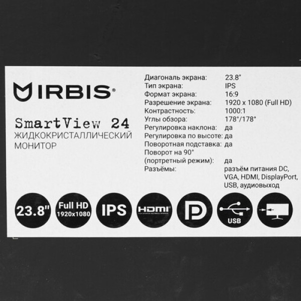 23.8" Монитор Irbis SMARTVIEW IMVW24FIDR черный