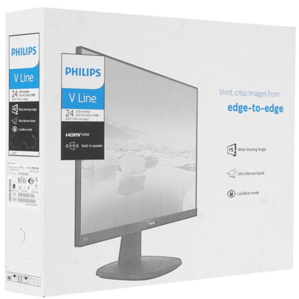 23.8" Монитор Philips 243V7QDAB/00 черный