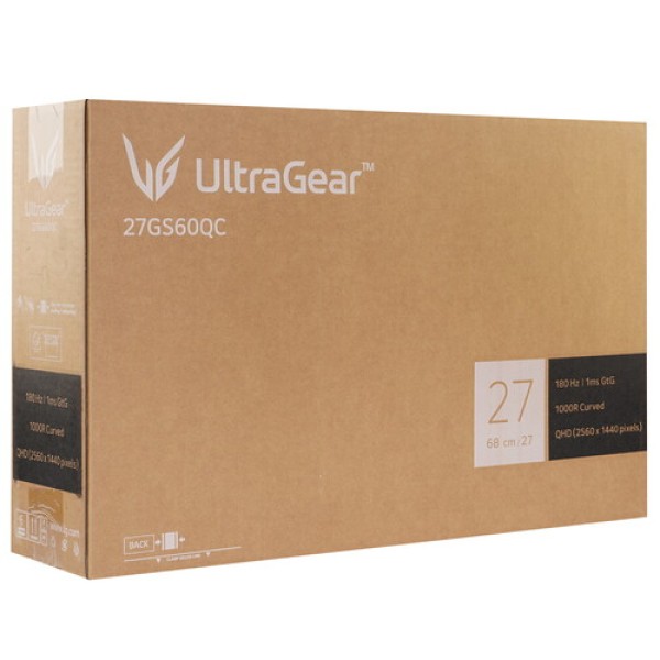27" Монитор LG UltraGear 27GS60QC-B черный