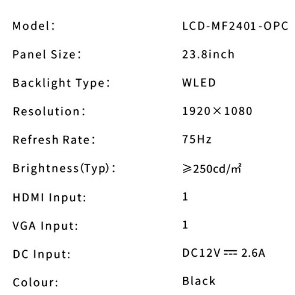 23.8" Монитор CBR MF 2401 черный