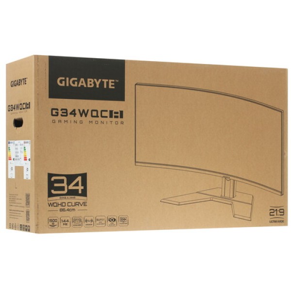 34" Монитор GIGABYTE G34WQC A-EK черный